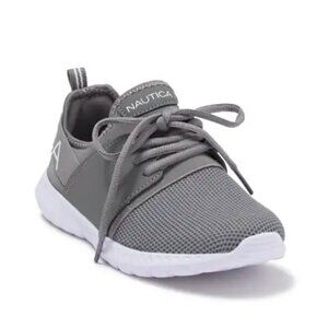 NEW Nautica Kids Kappil Grey Knit Mesh Athletic Lace Up Sneaker Shoe